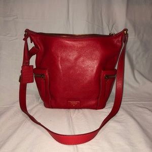 Red Fossil Leather handbag